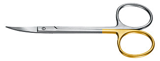 Iris Scissors, Curved, Serrated 46.051.11SC - Blue & Green Inc.