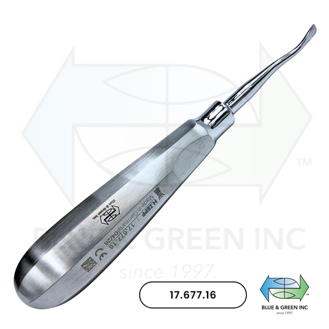 Apical Root Elevator, Luxator 77R (17.677.16) - Blue & Green Inc.