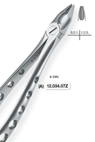 Roba Extraction Forceps, Upper Canine & Incisors, Deep Grip (12.034.07Z) Forceps - Blue & Green Inc.