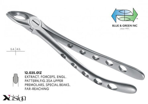 Roba Extraction Forceps, Upper Premolars (12.035.01Z) Forceps - Blue & Green Inc.