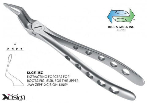 Extraction Forceps: Upper Root (12.051.15Z) Forceps - Blue & Green Inc.