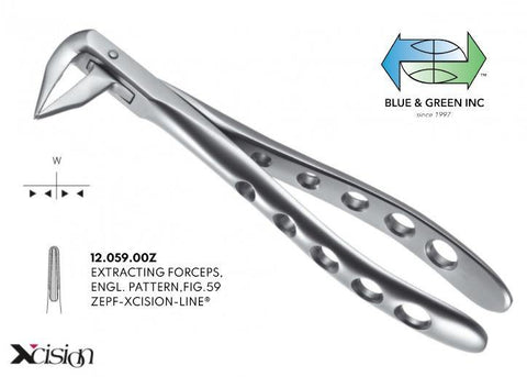 Roba Extraction Forceps, Lower Roots (12.059.00Z) Forceps - Blue & Green Inc.