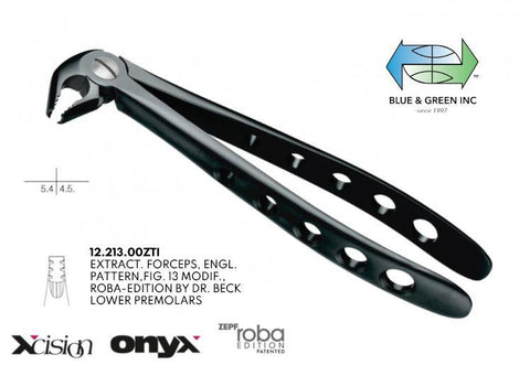 Roba Forceps, Lower Premolars(12.213.00ZTI) Forceps - Blue & Green Inc.