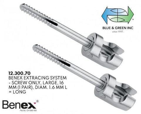 Screw Only, 16mm, L for Benex Extracting System (12.300.70)  - Blue & Green Inc.