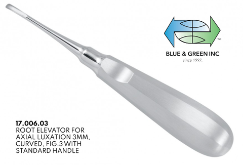 Root Elevator, 3mm, Straight (17.006.03) Elevator - Blue & Green Inc.