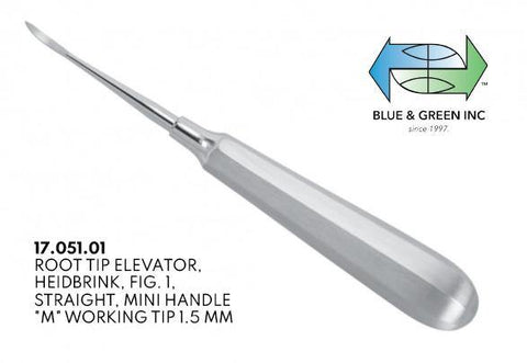 Heidbrink Root Tip Elevator Straight (17.051.01) Elevator - Blue & Green Inc.