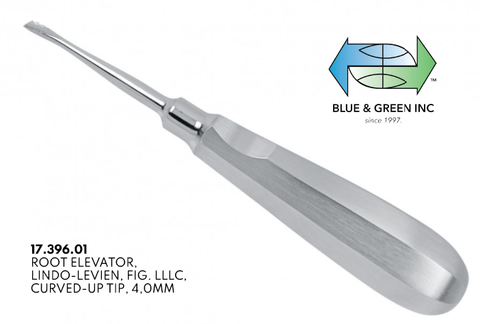 Root Elevator Serrated Tip 4.0mm, Angulated (17.396.01) - Blue & Green Inc.