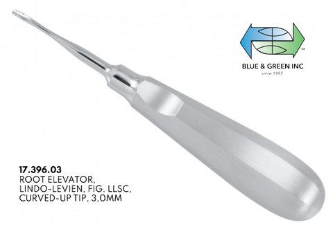Root Elevator Serrated Tip 3.0mm, Angulated (17.396.03) - Blue & Green Inc.