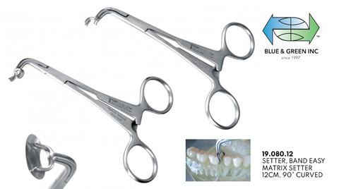 Sectional matrices Easy  Setter, 12cm 90° Curved (19.080.12) matrix setter - Blue & Green Inc.