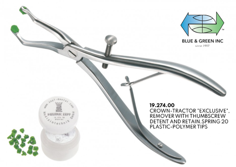 Crown-Tractor Extraction Pliers Set (19.274.00) Crown pliers - Blue & Green Inc.