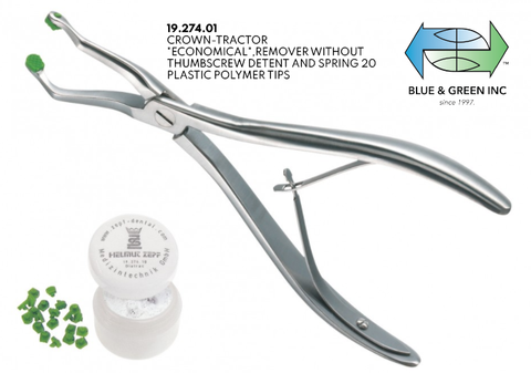 Crown-Tractor Extraction Pliers Set, without thumbscrew detent (19.274.01) Crown pliers - Blue & Green Inc.