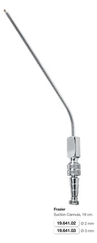Frazier Suction Cannula 18cm (19.641.02 + 19.641.03) Syringe - Blue & Green Inc.