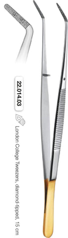 London-College Tweezers Diamond Tipped 15cm (22.014.03) Tweezer - Blue & Green Inc.
