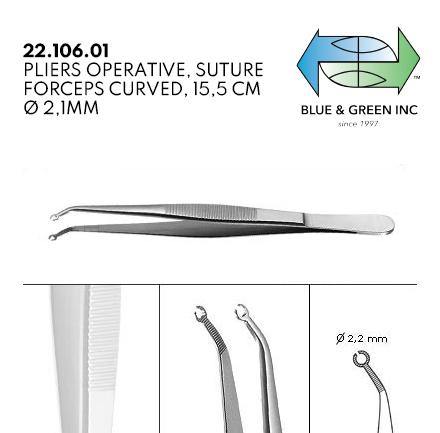Suture Forceps (22.106.01) Suture Forceps - Blue & Green Inc.