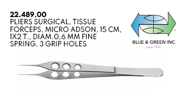 Micro-Adson Perforated Atraumatic Tissue Forceps 15cm (22.489.00)