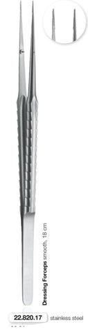 Micro Dressing Forceps 18cm w/ Diamond Coating (22.820.17 + 22.820.17TC + 22.820.17D) Forceps - Blue & Green Inc.