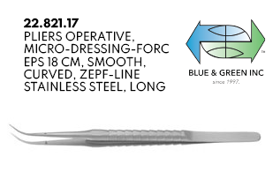 Micro Dressing Forceps 18cm w/ Diamond Coating (22.821.17 + 22.821.17D) Forceps - Blue & Green Inc.