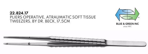 Atraumatic Tissue Forceps 17.5cm (22.824.17) Tissue Forceps - Blue & Green Inc.