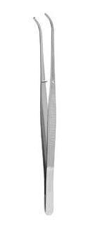 Semken Tissue Forceps, 1x2 Teeth, Curved 6", 15cm (22.481.15) Forceps - Blue & Green Inc.