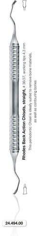 Rhodes Back Action Chisel, Straight 4.3mm (24.494.00) Chisel - Blue & Green Inc.