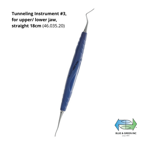 Tunneling Instrument #3,  for upper/ lower jaw, straight 18cm (46.035.20)Helmut Zepf