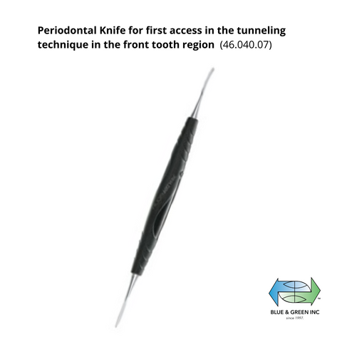 Periodontal Knife for first access in the tunneling technique in the front tooth region  (46.040.07)Helmut Zepf