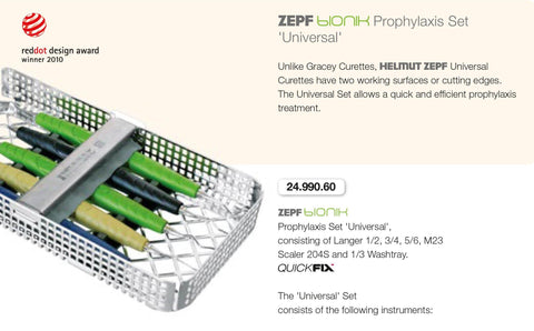 BIONIK Prophylaxis Set "Universal" (24.990.60) Hygiene -Scaler - Blue & Green Inc.