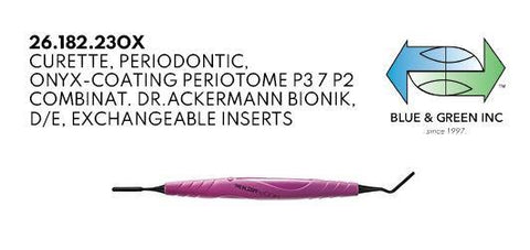 Onyx-Coating Periotome p3 7 p2 combination, Bionik handle(26.182.23OX)  - Blue & Green Inc.