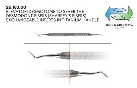 Exchangeable Elevator/Desmotome to Sever the Desmodont. Fibers (26.183.00) periotome - Blue & Green Inc.