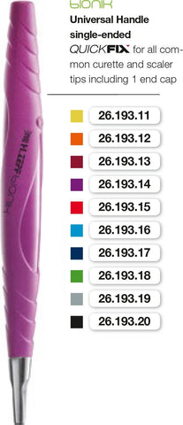 BIONIK Universal Handle w/ QuickFix, Single-Ended (26.193.11-20) Handle - Blue & Green Inc.