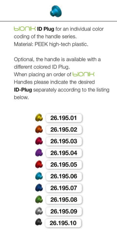 BIONIK ID Plug Color Coding (26.195.01-10) Handle - Blue & Green Inc.