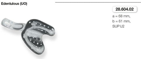 Perforated Anatomic Ehricke, Edentulous, Upper Jaw (28.604.01-03) Impression Tray - Blue & Green Inc.