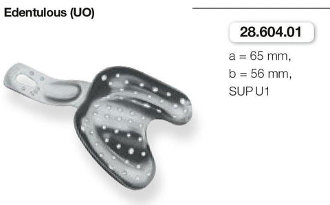 Perforated Anatomic Ehricke, Edentulous, Upper Jaw (28.604.01-03) Impression Tray - Blue & Green Inc.