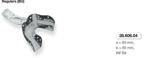 Perforated Anatomic Ehricke, Regulars, Lower Jaw (28.606.00-04) Impression Tray - Blue & Green Inc.