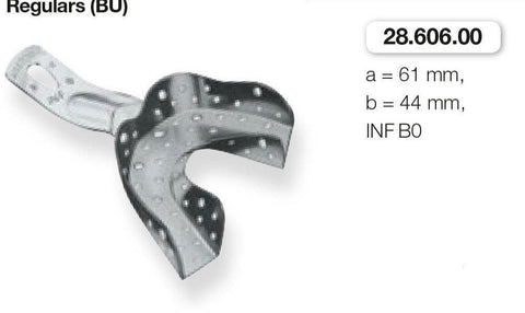 Perforated Anatomic Ehricke, Regulars, Lower Jaw (28.606.00-04) Impression Tray - Blue & Green Inc.