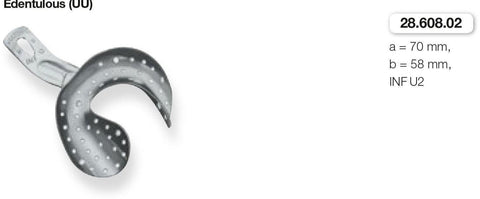 Perforated Anatomic Ehricke, Edentulous, Lower Jaw (28.608.01-03) Impression Tray - Blue & Green Inc.