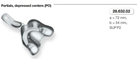 Anatomic Ehricke, Partials/Depressed Centers, Upper Jaw (28.632.01-03) Impression Tray - Blue & Green Inc.