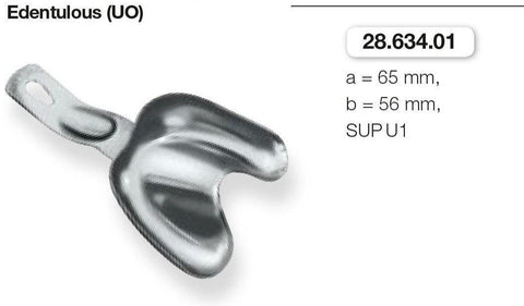 Anatomic Ehricke, Edentulous, Upper Jaw (28.634.01-03) Impression Tray - Blue & Green Inc.