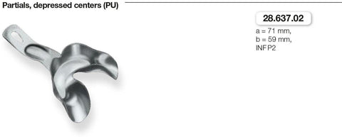 Anatomic Ehricke, Partials/Depressed Centers, Lower Jaw (28.637.01-03) Impression Tray - Blue & Green Inc.