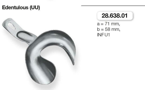 Anatomic Ehricke, Edentulous, Lower Jaw (28.638.01-0) Impression Tray - Blue & Green Inc.