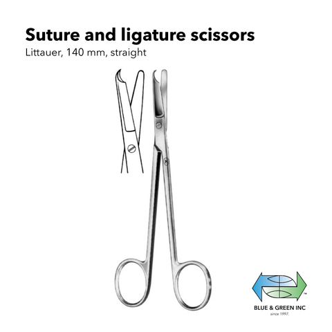Spencer Suture scissors (Z 288-14) Scissors - Blue & Green Inc.