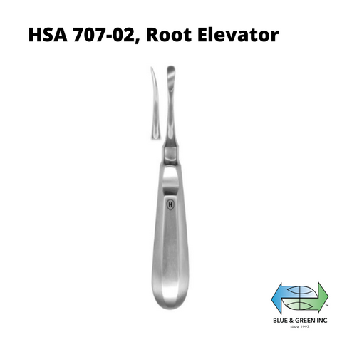 Root Elevator,  curved, 5 mm (HSA 707-02) Elevator - Blue & Green Inc.