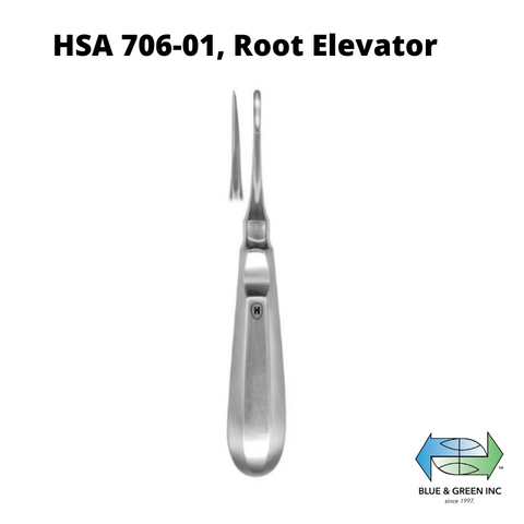 Root Elevator, straight, 3 mm (HSA 706-01) Elevator - Blue & Green Inc.