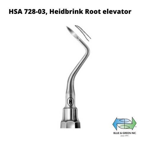 Heidbrink Root elevator, lower roots (HSA 728-03) Elevator - Blue & Green Inc.