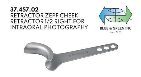 Cheek Retractor, 1/2 Right for Intraoral Photography (37.457.02) cheek retractor - Blue & Green Inc.
