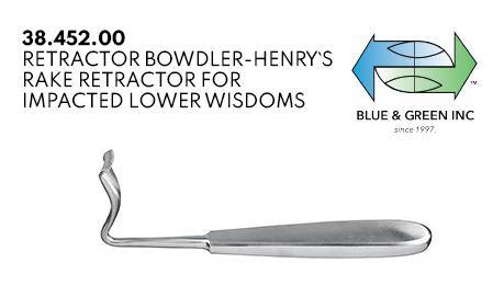 Retractor Bowdler, Lower Wisdoms (38.452.00) Retractors - Blue & Green Inc.