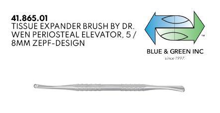 Tissue Expander Brush, Periosteal Elevator, 5/8mm (41.865.01) Periosteal Elevator - Blue & Green Inc.