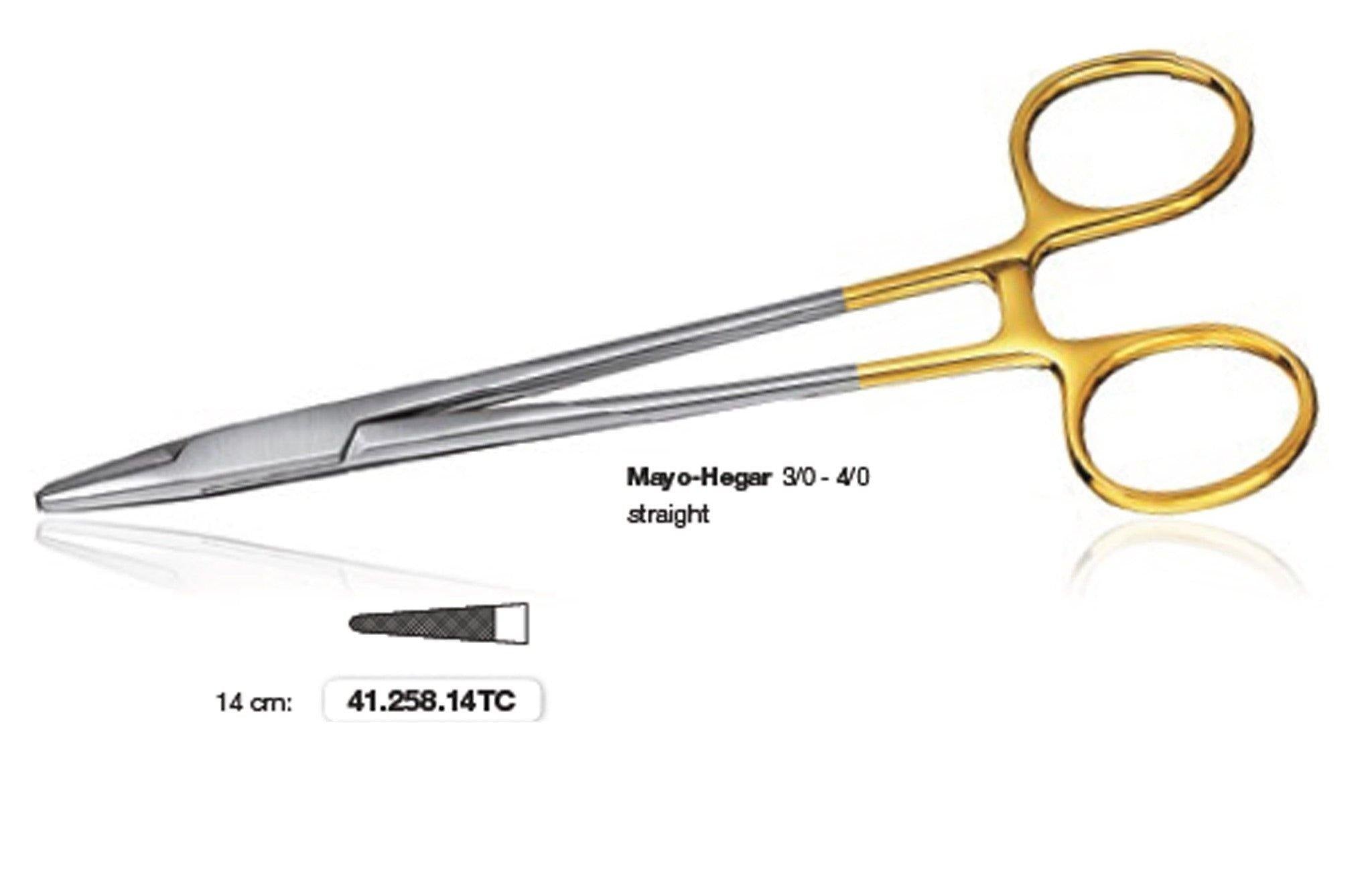 Mayo-Hegar Needle Holder, 5.5” (14cm), STR Tips w/ TC Inserts