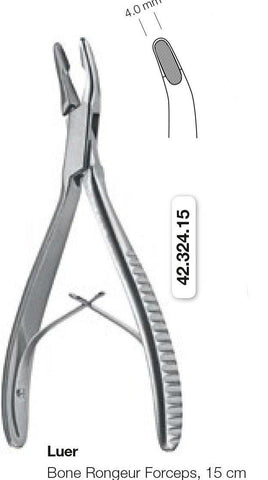 Luer Bone Rongeur Forceps (42.324.15 + 42.326.15 + 42.328.15) Rongeurs - Blue & Green Inc.