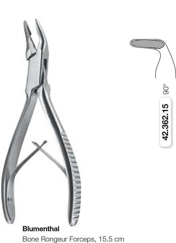 Bluementhal Bone Rongeur Forceps 15.5cm (42.358.15 + 42.360.15 + 42.362.15) Rongeurs - Blue & Green Inc.